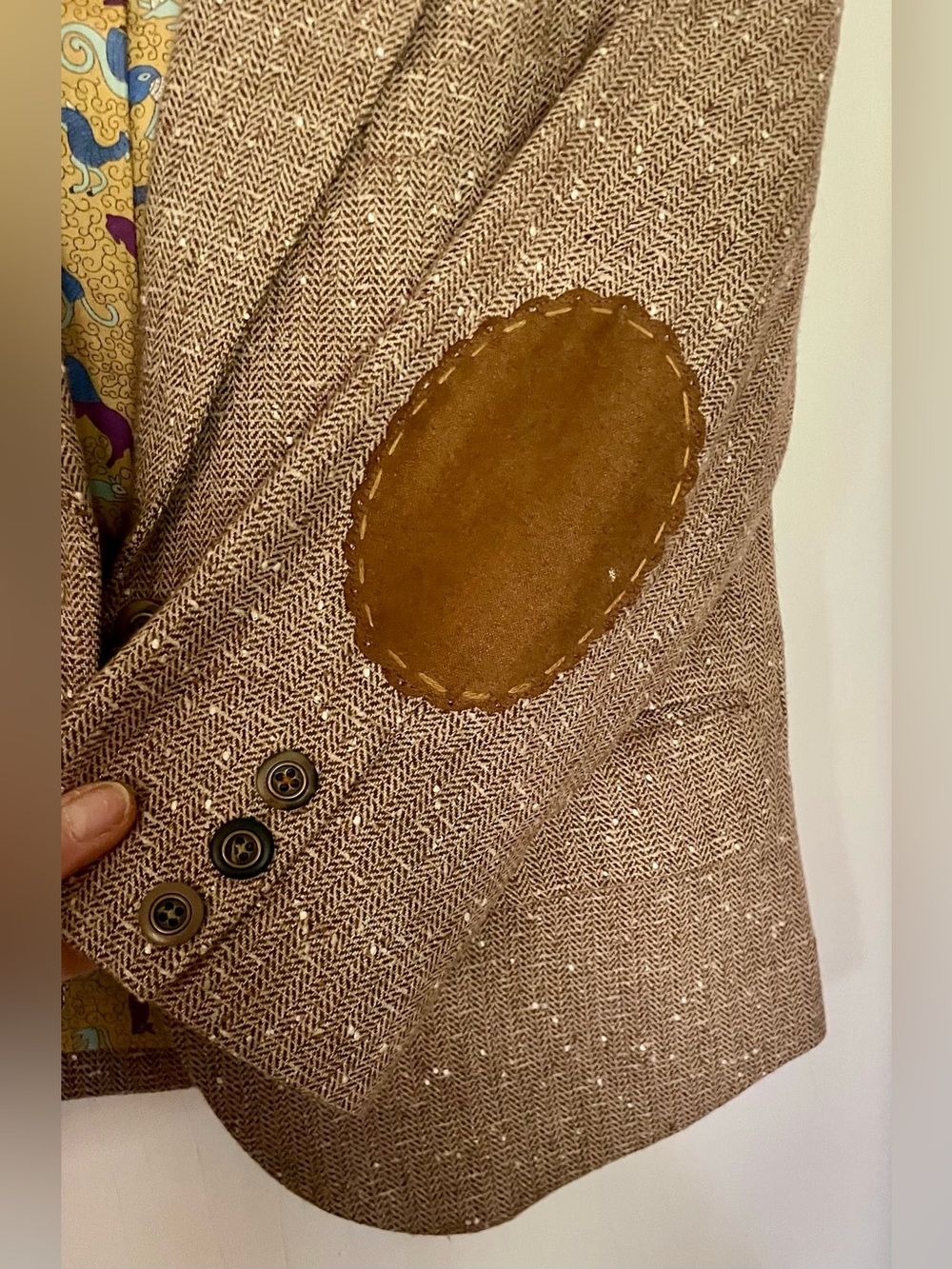 Tweed Blazer with Suede Elbow Patches - Picture 5 of 12